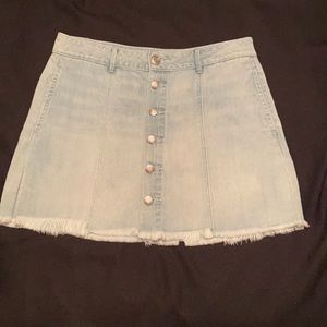American Eagle Outfitters Button Down Jean Skirt - Light Blue Size 10